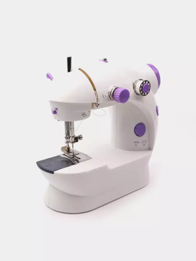 Portativ tikuv mashinasi pedal bilan Mini Sewing Machine SM202: ixcham, ko'p funksiyali va qulay tikuv uchun
