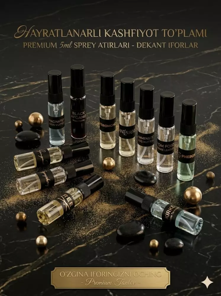 Premium 13 xil atirlar to‘plami — har kuni yangi ifor beruvchi 5 ml mini parfum set
