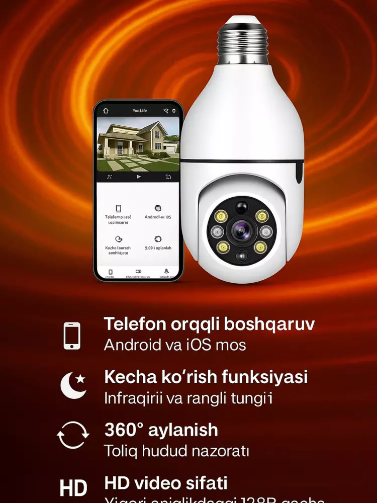 WiFi iCSee IP kamera | Uy va ofis uchun kuzatuv kamerasi | Xavfsizlik kamerasi