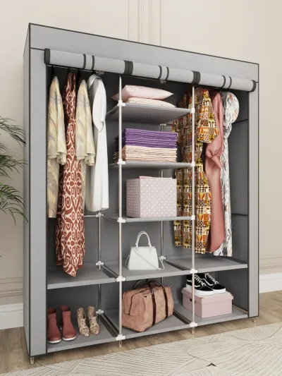 Mato shkaf 130×45×175 cm – kiyim, poyabzal va aksessuarlar uchun keng saqlash garderobi