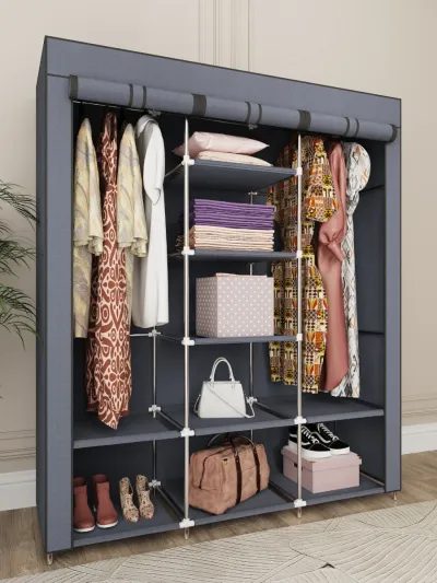 Mato shkaf 130×45×175 cm – kiyim, poyabzal va aksessuarlar uchun keng saqlash garderobi