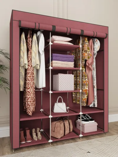 Mato shkaf 130×45×175 cm – kiyim, poyabzal va aksessuarlar uchun keng saqlash garderobi